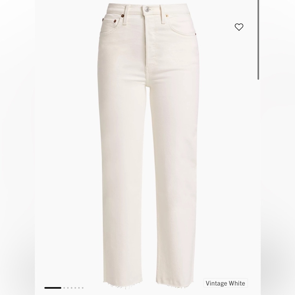 Re/done 70s Stove Pipe Straight Jeans 25 in vintage white